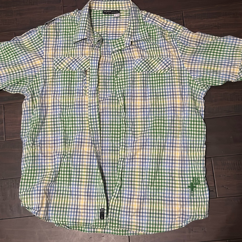 Rocawear Green and Yellow Plaid Men's Shirt
